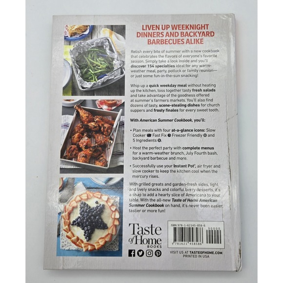 Taste of Home American Summer Cookbook 2022 Hardcover Book Used Recipes - Picture 9 of 9